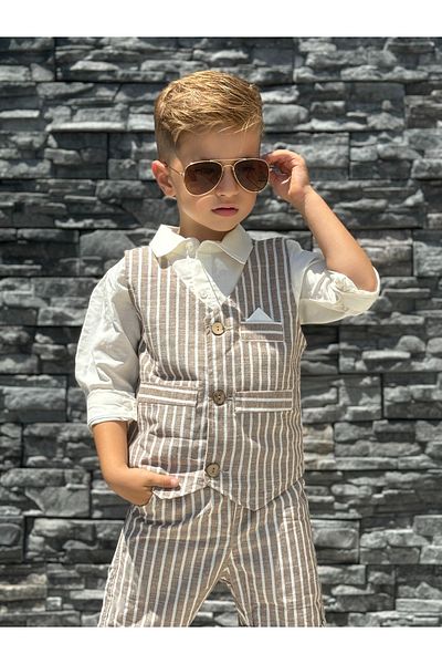barin kids 3 Piece Linen Children's Summer Set