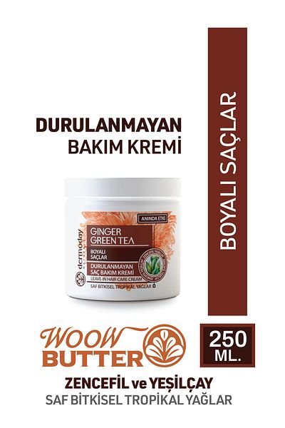 Dermoday Woow Butter Ginger Green Tea Leave-In Hair Care Conditioner 250ml Dyed Hair
