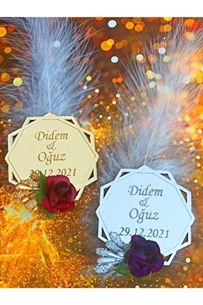Minidesign Atölye Nikah Nişan Söz Hediyelik Pleksi Aynalı Magnet 25 Adet Dola...