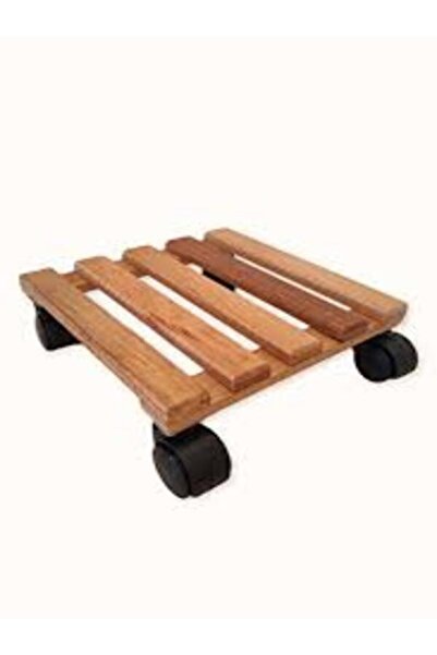 AR&MA WOOD زجاجة خشبية بعجلات - قاعدة الأنبوب والزهور