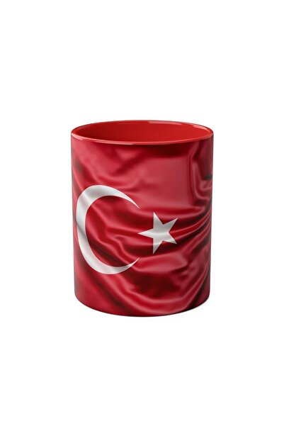 DUBLEMETRE Türk Bayrağı Desenli Baskılı Kupa