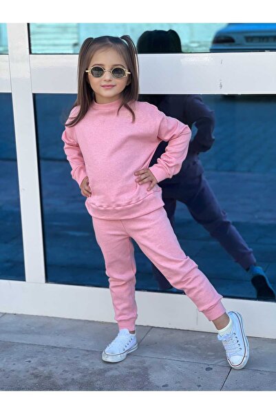 renkli diyar Long Sleeve Sweat and Trousers Set for Girl - Set of 2 Nursery Kindergarten Primary School