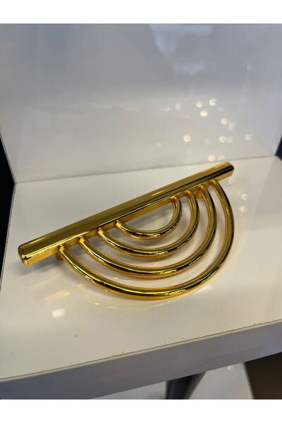 Taşkın Aksesuar Yarım Lila Metal Kulp 96mm Altın Dolap Kapak Modern Çekmece T...