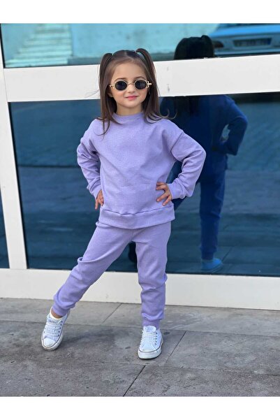 renkli diyar Long Sleeve Sweat and Trousers Set for Girl - Set of 2 Nursery Kindergarten Primary School