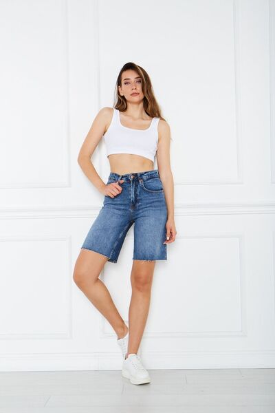 cracpot Blue Mom Shorts