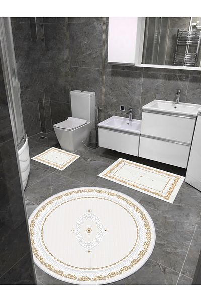CENTER AVM Χρυσό σετ μπάνιου που απορροφά το νερό, πλενόμενο στο πλυντήριο, με σφουγγάρι