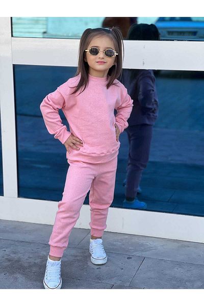 KTT TEKSTİL Long Sleeve Blouse and Trousers Set for Girls - 2-piece Kindergarten Primary School Set