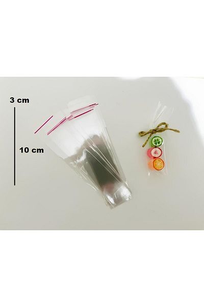 ŞEKERCİYAŞAR Thin Short Finger Lolly Candy Bag 200 Pieces