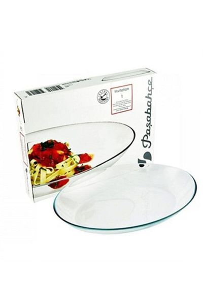 Paşabahçe 33 cm Oval Glass Salad Boat Plate 10336