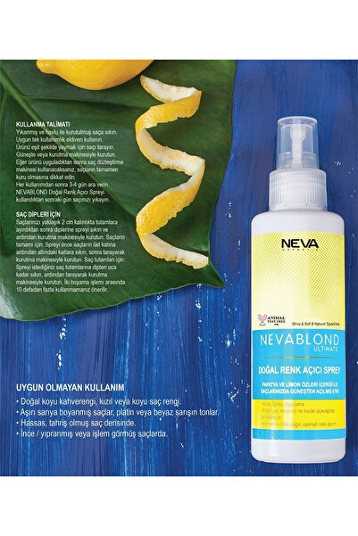 Nevablond Doğal Renk Açıcı Sprey 150ml (vegan)