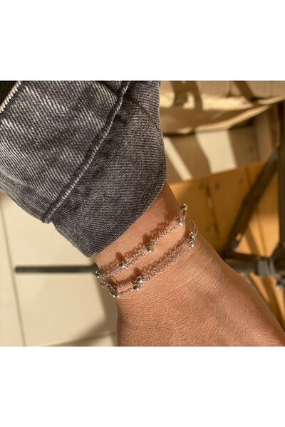 pop up store Gümüş Renk Top Zincir Kolye / Bileklik