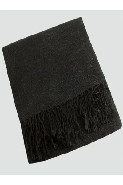 CADI BOUTİQUE Linen Shawl - Black Color