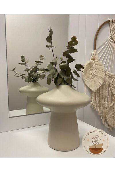 DygArtHome Seramik Vazo (20 CM) Krem