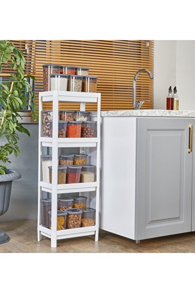 Carpekitchen Raf Ünitesi 4 Katlı Beyaz Vesken Organizer Dikdörtgen