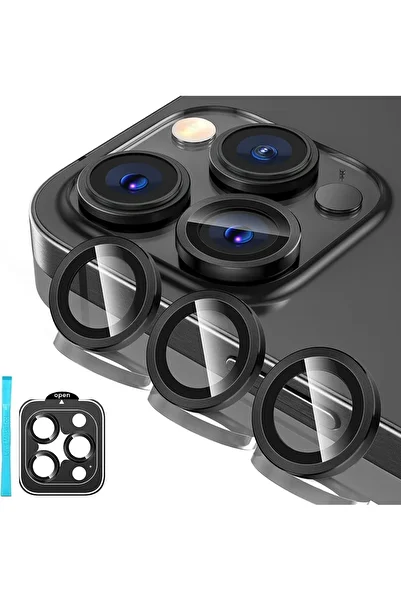 Evax (Safir) iPhone 15 Pro Max / 15 Pro Compatible Sapphire Camera Lens Protector Easy Install with Attachment
