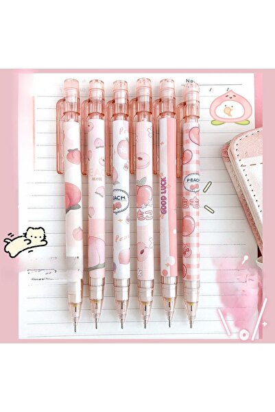 Genel Markalar Kawai Şeftali Otomatik Kalem 6'lı Set 2b 0.7mm