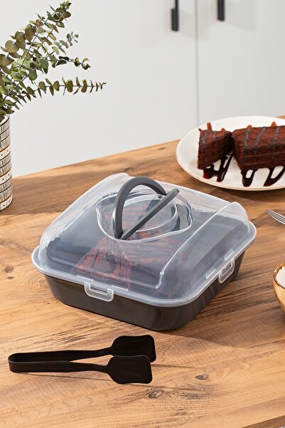 Porsima 1094 Model Cake Pastry Container - Carrying Bag - Lockable Jar