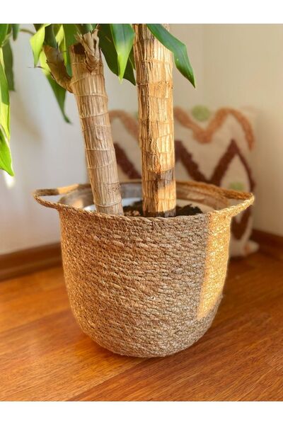 KaiHome Ψάθινο καλάθι μεγάλου μεγέθους με προστασία εσωτερικού χώρου - Στιβαρ...