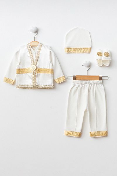 Ponpon Baby Newborn Gold 0-6 Months Mevlüt and Circumcision Clothes Set