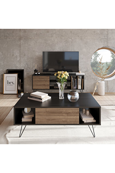 Decorotika MİSTİCO ORTA SEHPA SİYAH CEVİZ