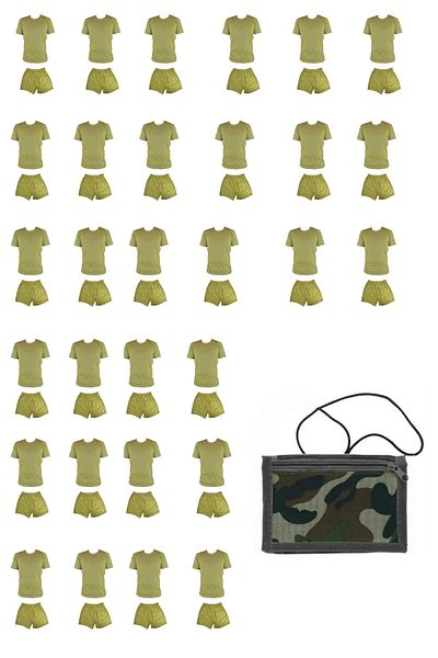 giyimsepeti High QualitY Anti-sweat Undershirt Underwear Set with MilitarY and Master Strap - Wallet