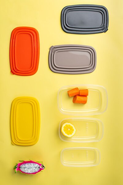 Porsima 1001 12-Piece Rectangular Plastic Storage Container - Multi-Purpose Food Food Food Storage Container Set