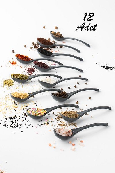 Porsima 0793-1 12 Pieces Spice Spoons - Breakfast Honey and Sugar Jam Serving Spoons