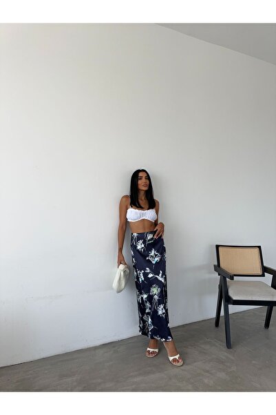 Fiori Luxury Maxi Satin Skirt - Elastic Waist