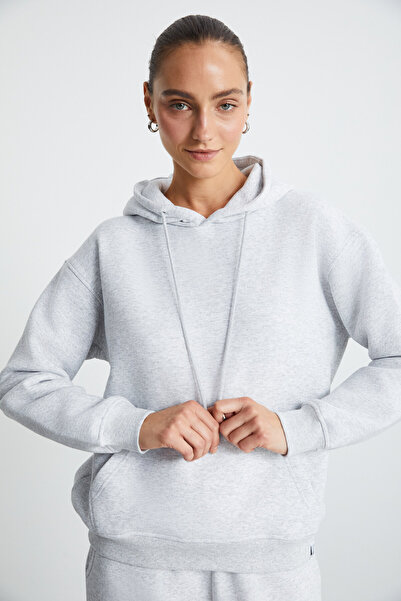 GRIMELANGE Dámská mikina Karmelange s kapucí Blerta - Kangaroo Kapesní Karmelange Relaxed Fit