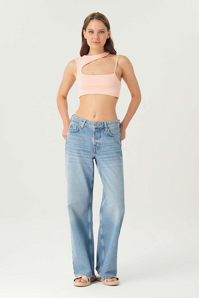 CROSS JEANS Weslie Light Blue WiDeleg Jean Trousers - RegulAr WAist, Patty ButtoneD C 4530-207