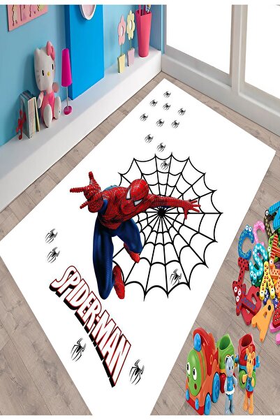 MAMKO Örümcek Adamlı Çocuk Halısı Spiderman Halı, Oyun Halısı, Kaymaz Taban H...