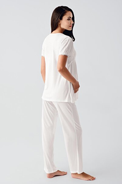 Artış Flexible Viscous Short Sleeve maternity Pajamas and Dressing Gown Set