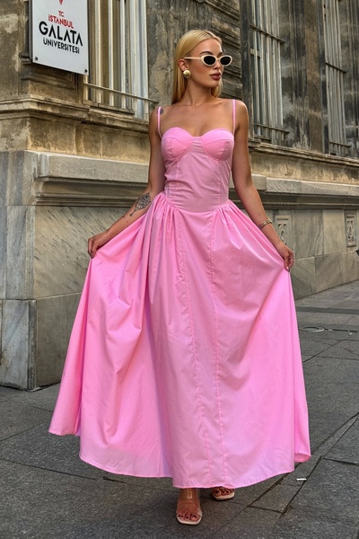 Eka Rochie de damă cu bretele roz - 1026-0013