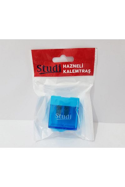 renkli çiçekler Pencil Sharpener Double Blade Large Size Blue Color Pencil Sharpener