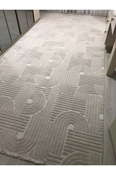 LUXESS HALI Luxess Halı Dizayn 1090 Bej İskandinav Bohem Tarzı Desen Hav Verm...