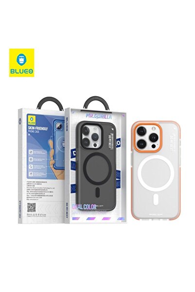 BLUEO İphone 15 Pro Uyumlu Magsafe Şarj Özellikli Dual Color Skin Friendly Kı...