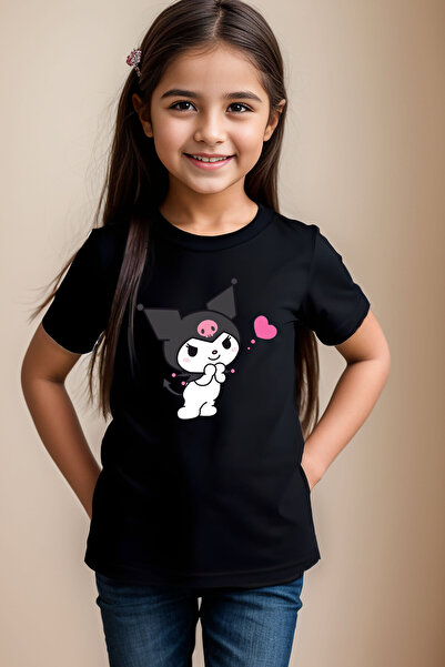 WİDİ تي شيرت كيوت كورومي مطبوع 100% قطن للأولاد والبنات عالي الجودة باللون ال...