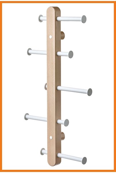 Alony Home Ploga Duvar Askısı 60 Cm Meşe Beyaz