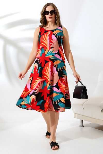 LİKAPA Viscose Strap Summer Dress - Likapa 2691