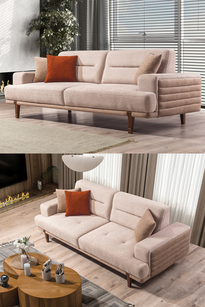 Eymense Linda Modern Kanepe Üçlü Koltuk