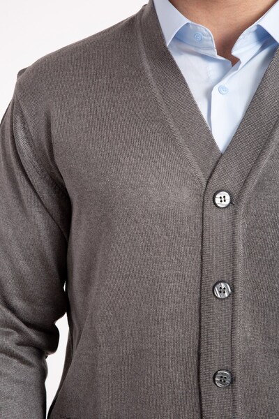 Mutlu City Men's Middle Age and Above Thin Wool Acrylic Knitwear Knitted Buttoned Dad Cardigan 5100