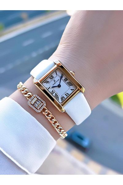 Daniel Klein 3 Atm Water Resistant Retro Vintage Leather Cord Women's Wristwatch and Bracelet Set - Dk13787.4