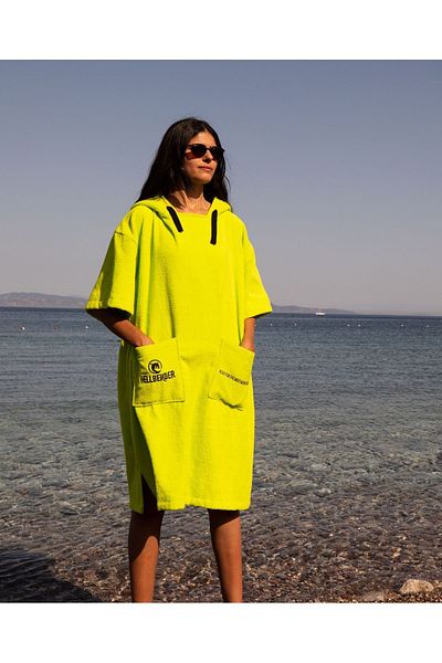 Hellbender Pistachio Green Pocket Hooded Towel Poncho