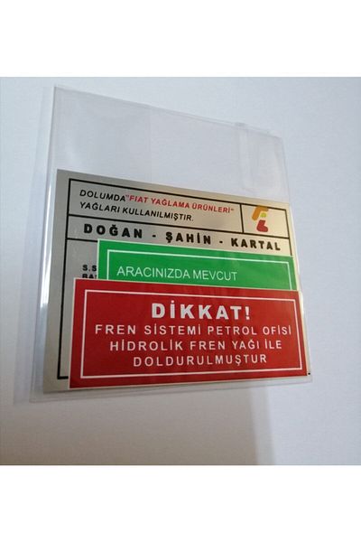 Emr Tofaş Engine Label Set Doğan Kartal Şahin M131 Set of 3 Panel Label Set
