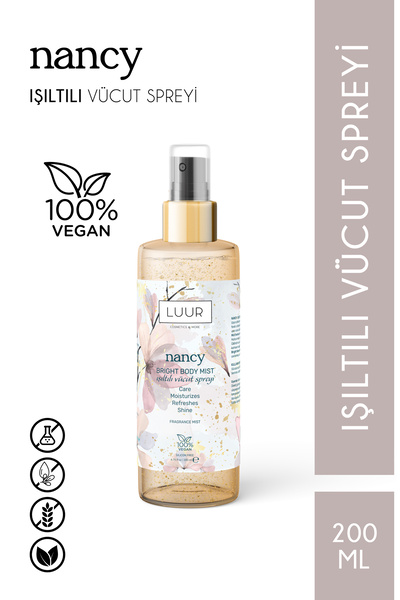 LUUR COSMETICS & MORE Nancy Kadın Vücut Spreyi Simli Nemlendirici Işıltılı Ka...