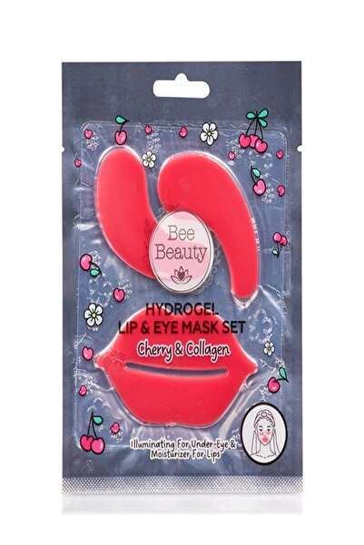Bee Beauty Vişne Hidrojel Dudak Ve Göz Maske Seti Nemlednirici Yumuşatıcı Ayd...