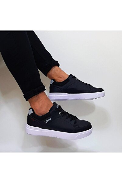 Jump 29736 Model Light and Flat Sole Black-white Men's Sports Shoes