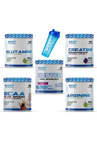 West Nutrition Bcaa Preworkout - حزمة L-Arginine وL-Glutamin وKreatin Monohydrate