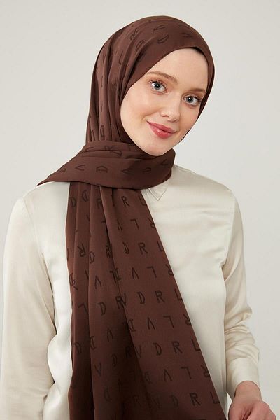 Levidor Bitter Brown Lvd Printed Jacquard Shawl