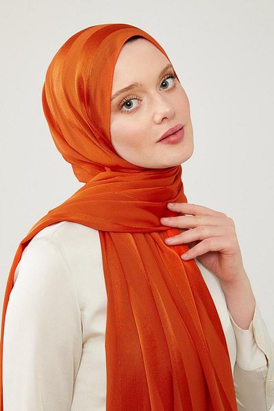 Levidor Tokyo Shawl - Orange Glitter Stripe Pattern